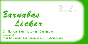 barnabas licker business card