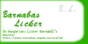 barnabas licker business card
